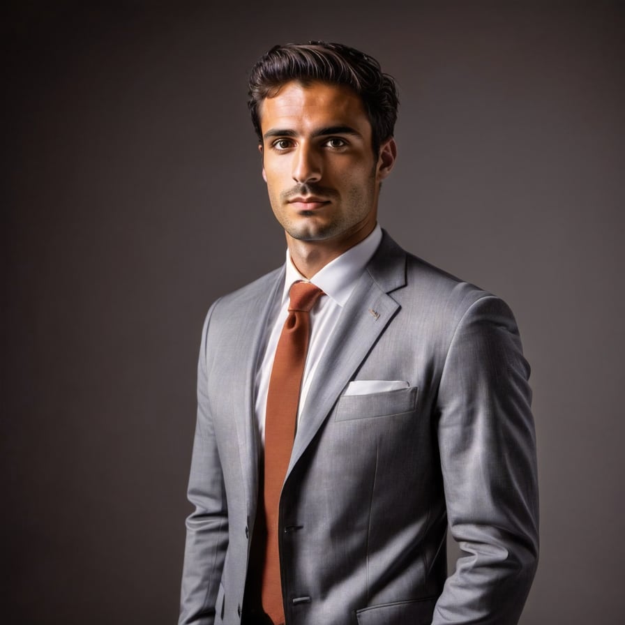 headshot orange color dress