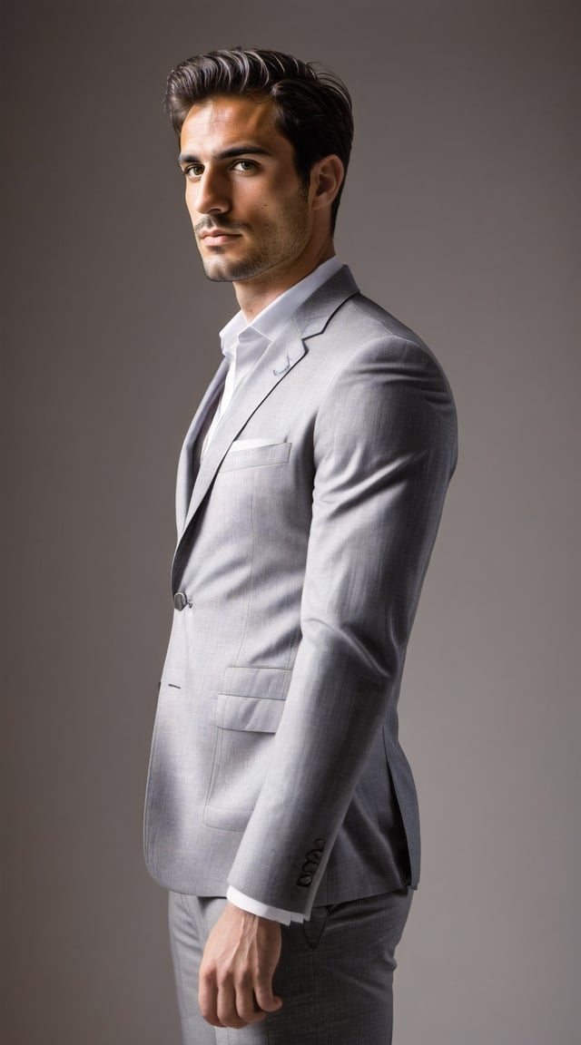 Confident man in suit, city backdrop, professional, bokeh.