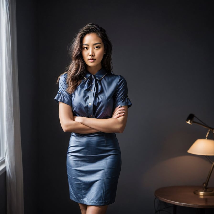 blue professional dress