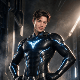 Create superhero AI images with futuristic armor, glowing energy effects, cinematic backdrops, and action-ready styling.