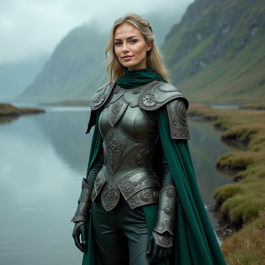 woman in green outfit