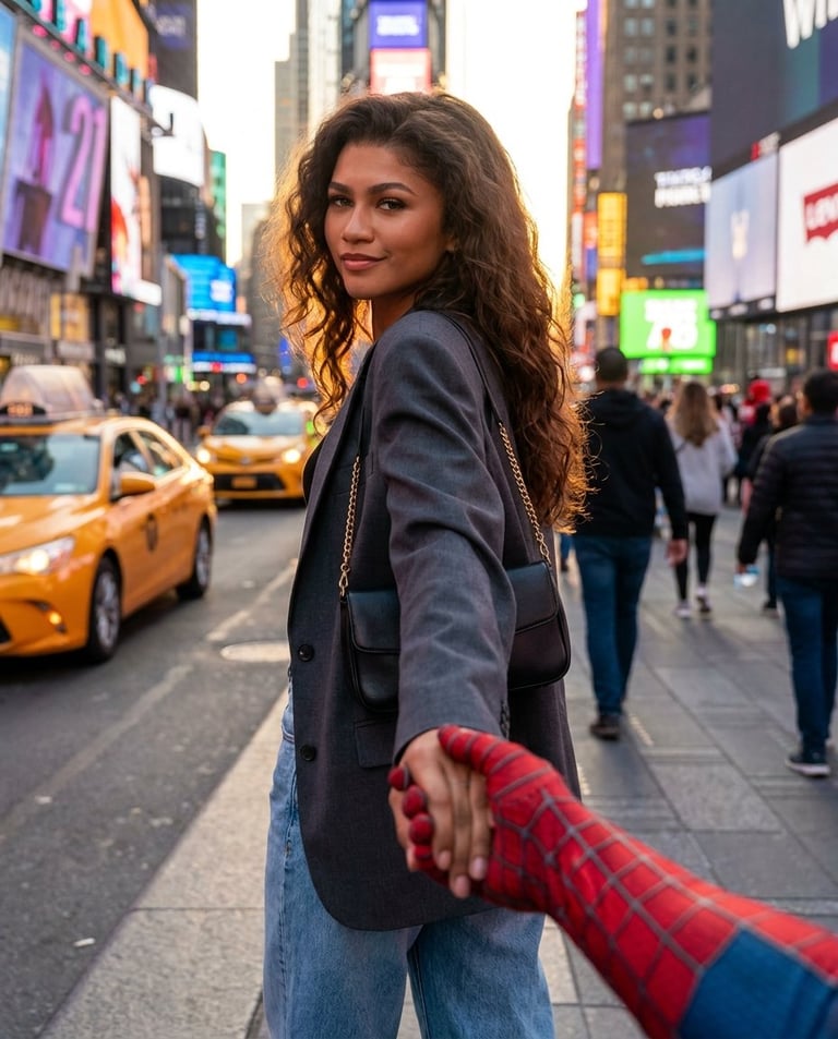 You can write it like this:
Ultra-realistic cinematic portrait of Zendaya, maint
