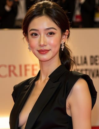 Cannes AI photo with luxury editorial styling and film premiere mood