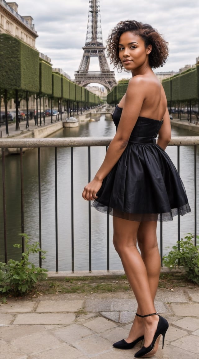 Elegant woman in Paris, cultural charm, iconic landmarks.