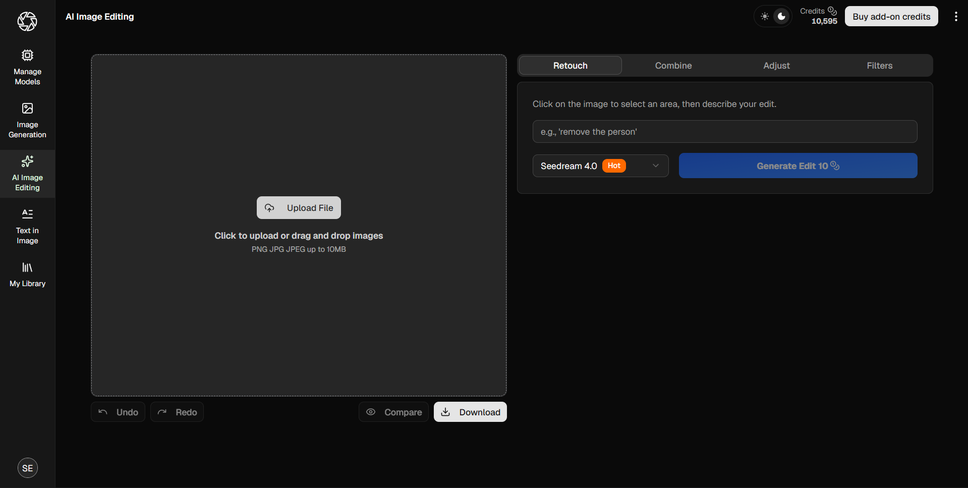 AI Photo Editor interface