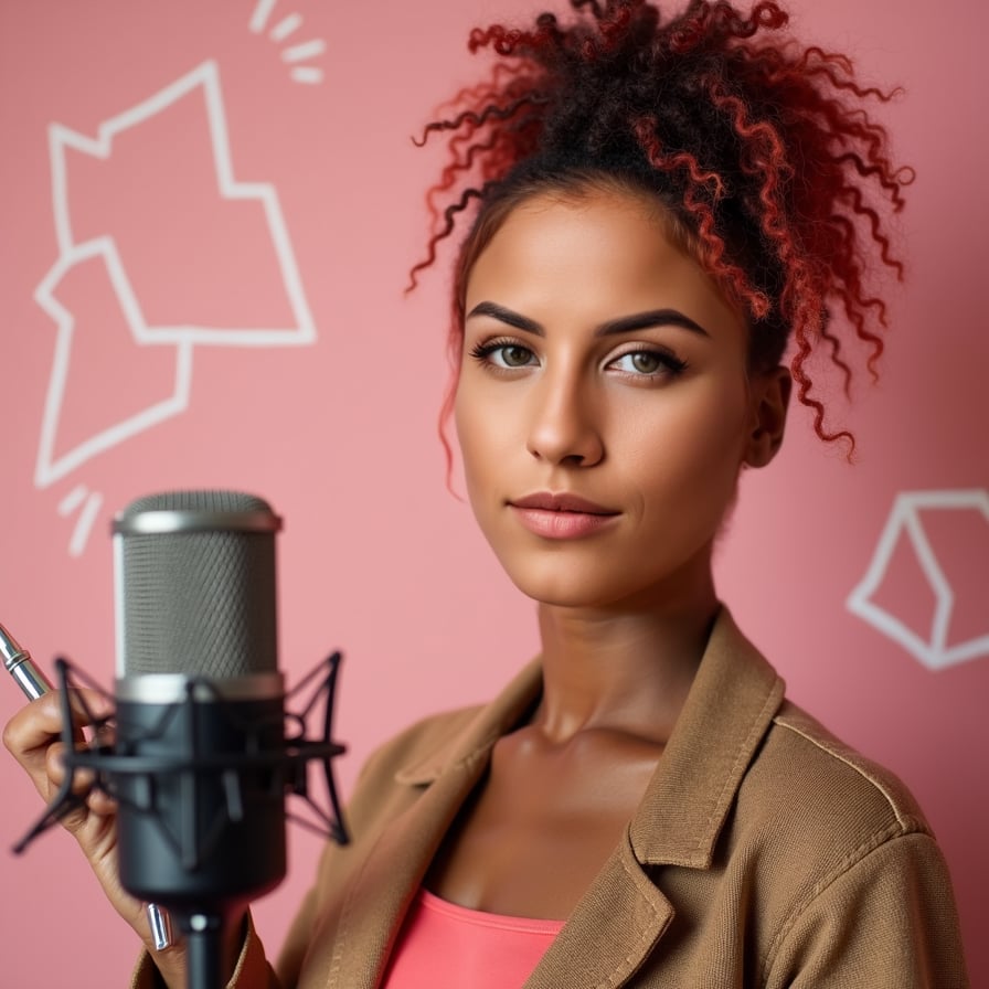 woman with a warm and knowledgeable expression, styled for an educational video. She is wearing professional or semi-casual attire, possibly holding a pen or tablet. The background features subtle geometric designs or a chalkboard effect