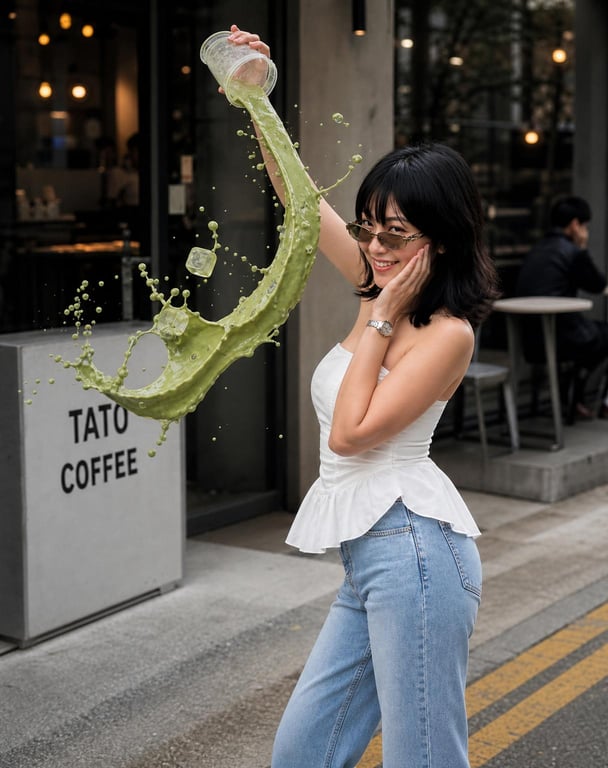 Ejemplo generado 2 de Tendencia del matcha derramado