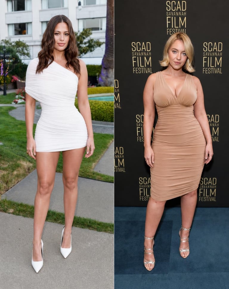 Using Image 1 and Image 2 as references, swap only their body-fat/body-build pro
