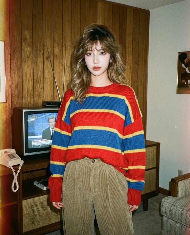Transform the uploaded photo into a photorealistic American 1980s/1990s photogra