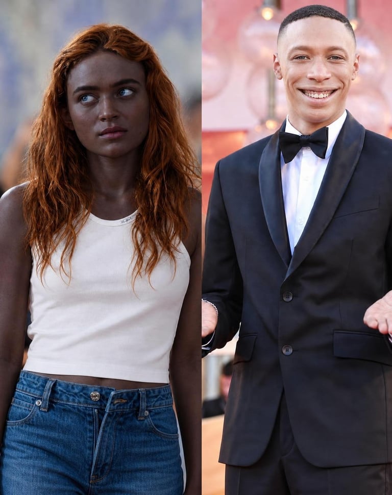 Swap ONLY their skin tones. Transfer the man’s original deep dark-brown skin ton
