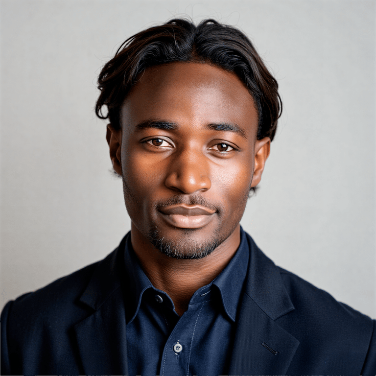 A highly realistic, highly detailed HDR passport photo of a man in his late 20s.
