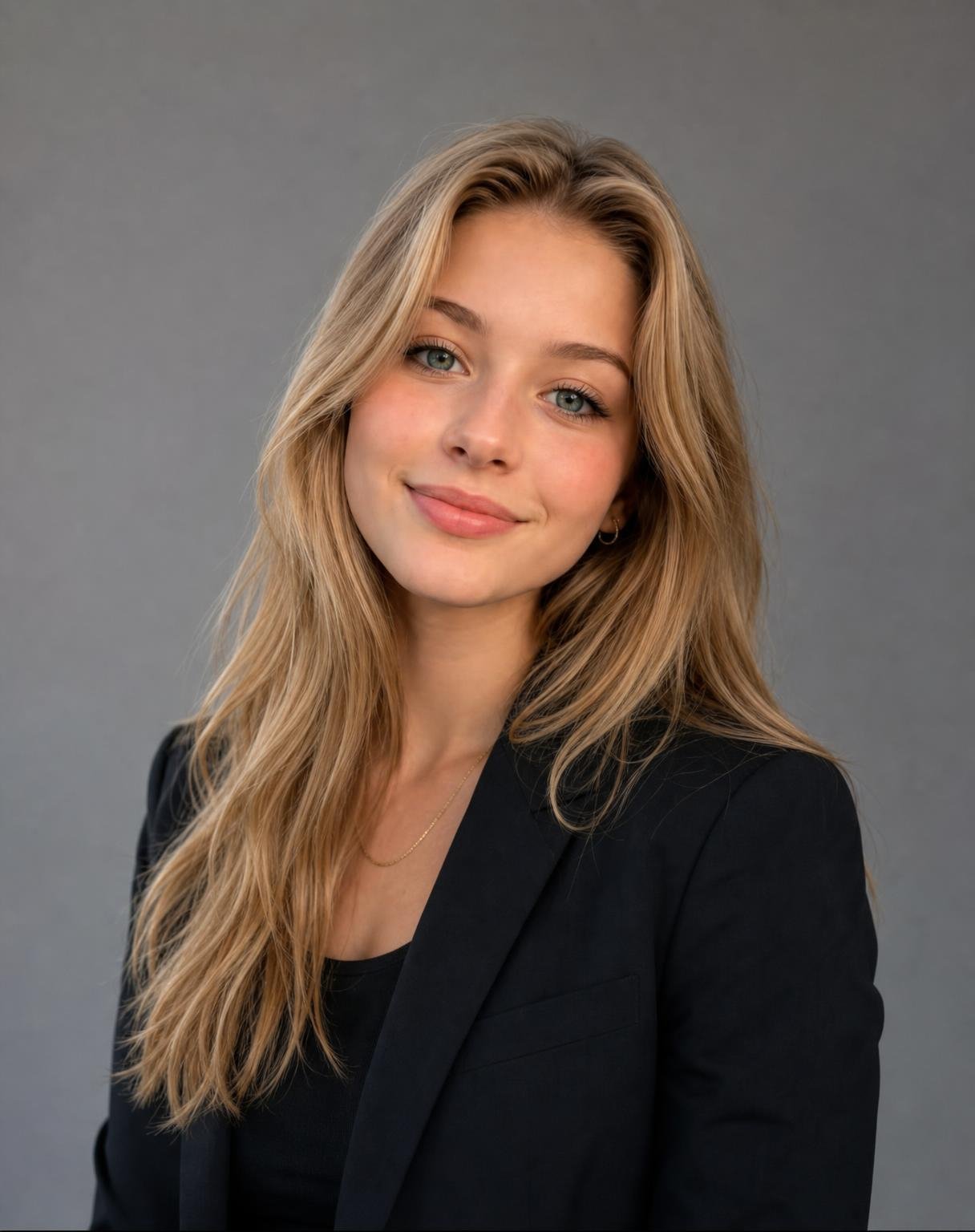 Generate the given reference image into a clean professional profile photo, /eyelevel /mediumshot /softlight /35mm, realistic skin texture, simple background, square image, no text, no logo, no extra people.