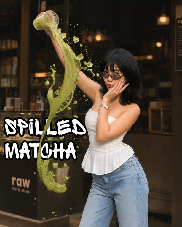 Ejemplo generado 4 de Tendencia del matcha derramado