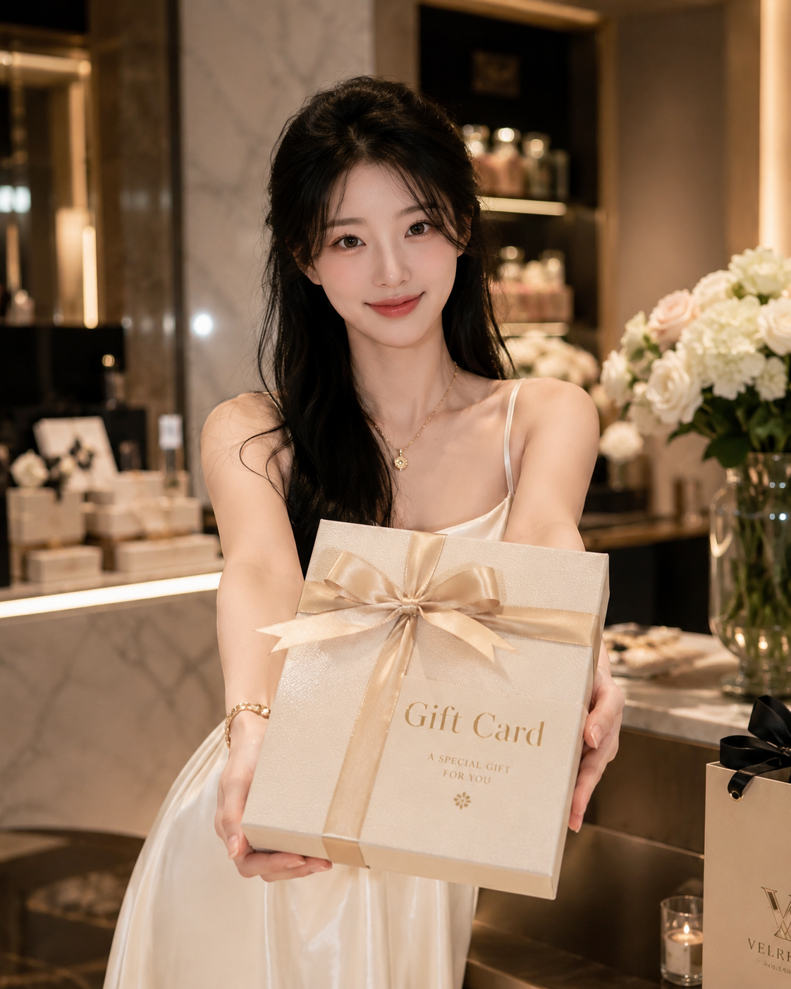 使用「礼品卡」预设由 PhotoGPT 生成的图像
