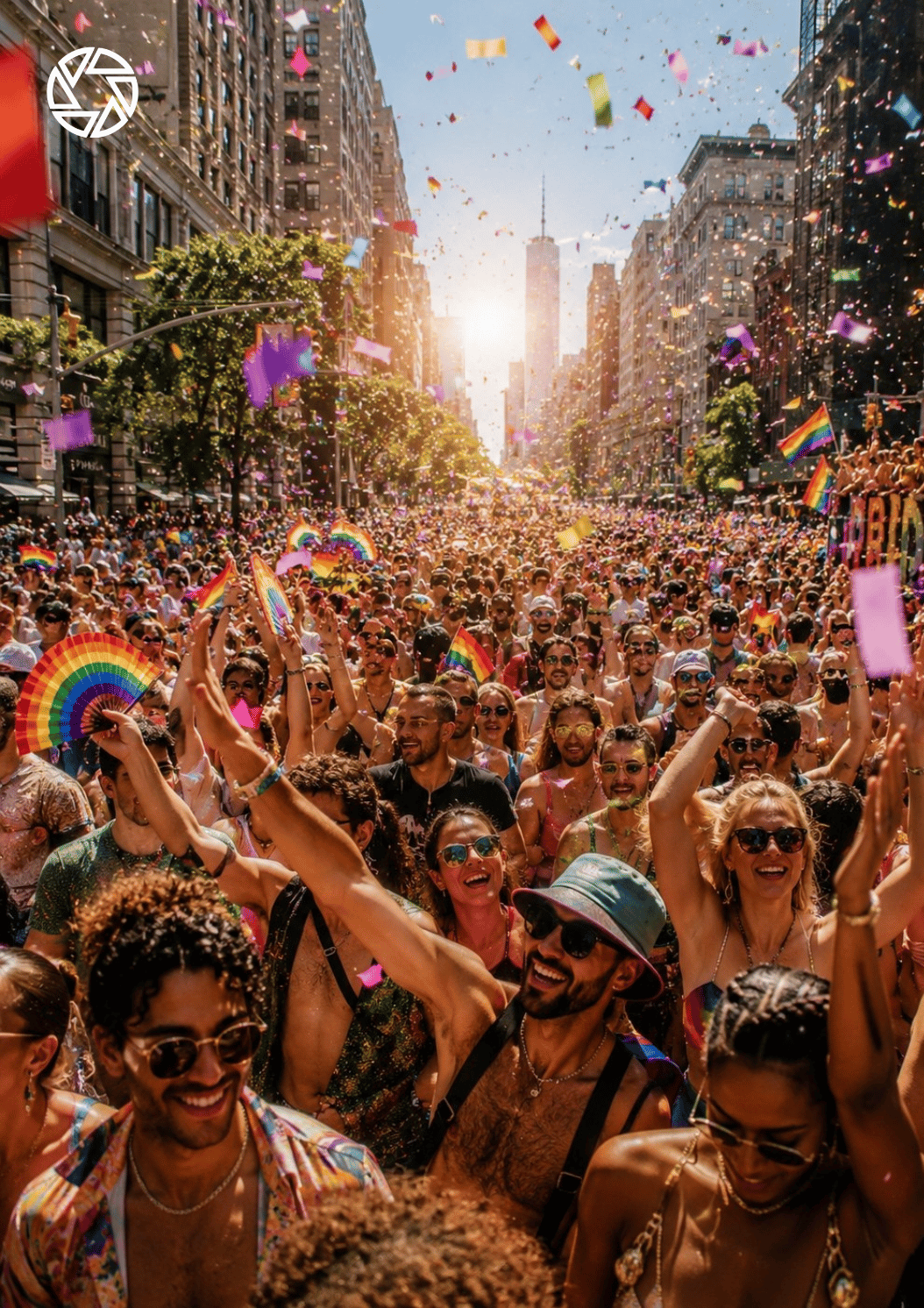 Pride Parade Scene generated using PhotoGPT