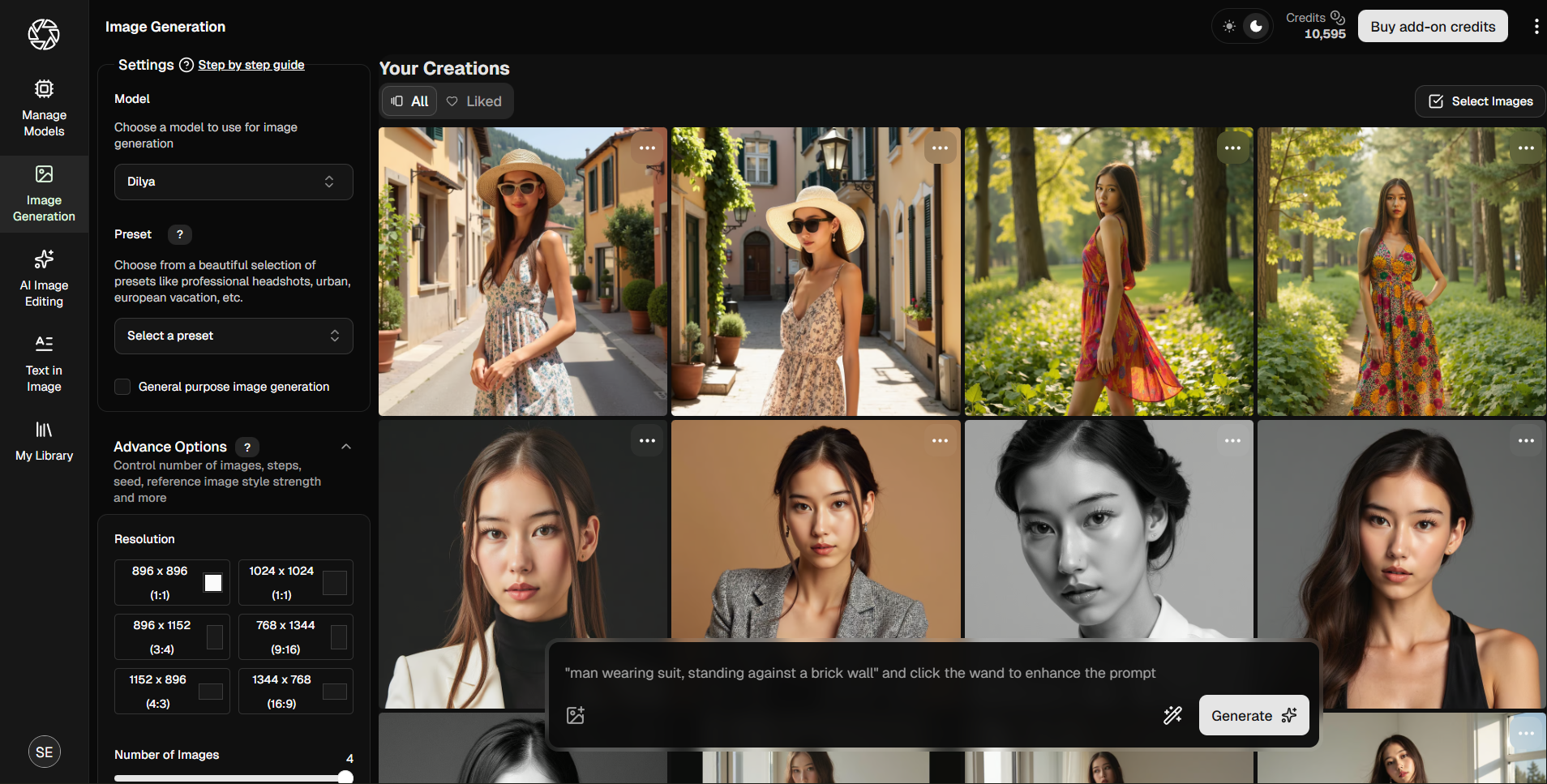 PhotoGPT main dashboard