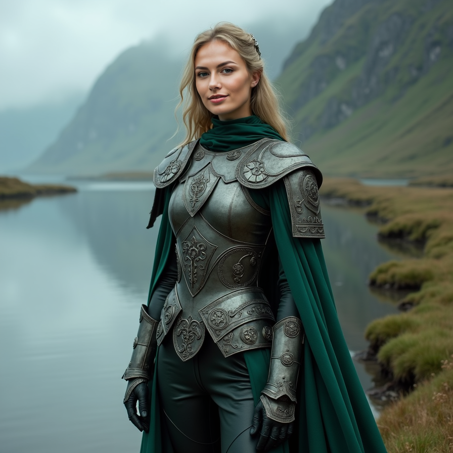 woman in green outfit