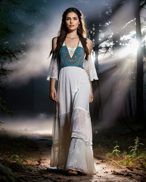 Mysterious twilight figure, silhouetted against a vivid dusk skyline.