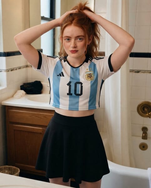 Use the first image as the main subject and the second image as the clothing reference. Replace only the subject's outfit with the exact clothes from the reference image. Preserve the person's face, body shape, hairstyle, skin tone, pose, expression, lighting, and background. Keep the clothing details identical (fabric, color, pattern, fit, sleeves, neckline, accessories attached to the outfit). Make it photorealistic with natural folds, shadows, and accurate fitting.