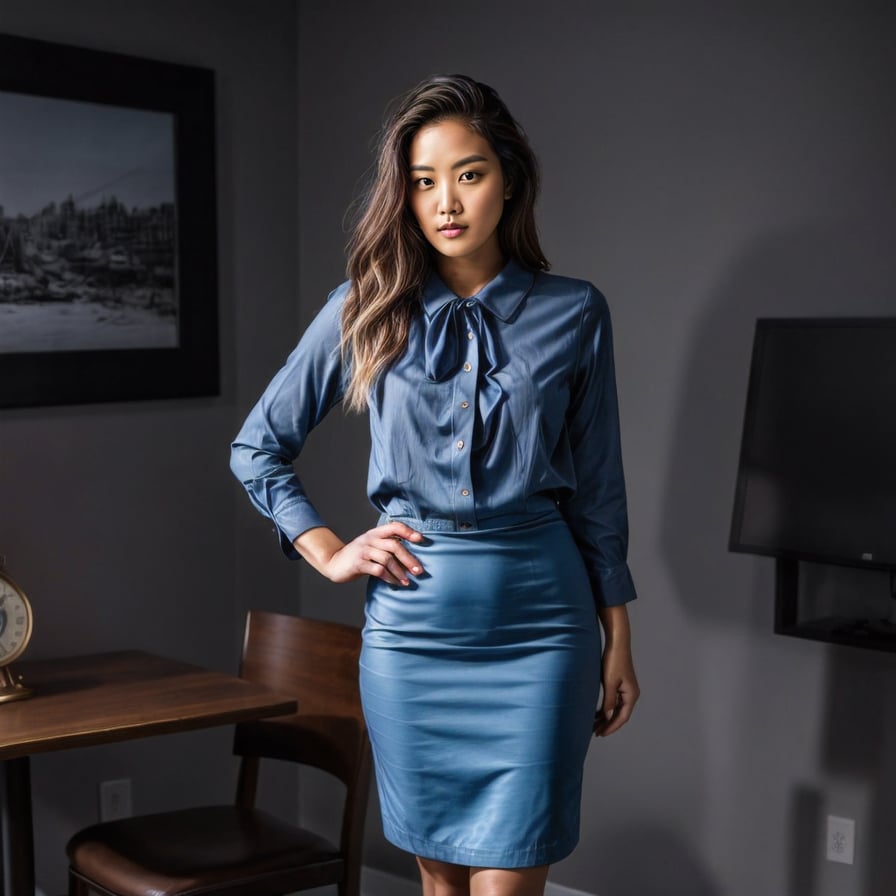 blue professional dress
