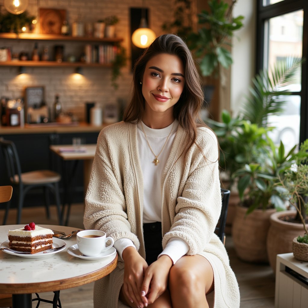 woman dressed up for a date, going out for a fun activity or a cute cafe