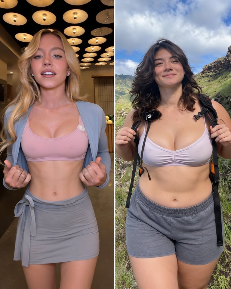 EDIT THE TWO WOMEN DIFFERENTLY. DO NOT AVERAGE THEIR BODIES.
LEFT WOMAN: Signifi