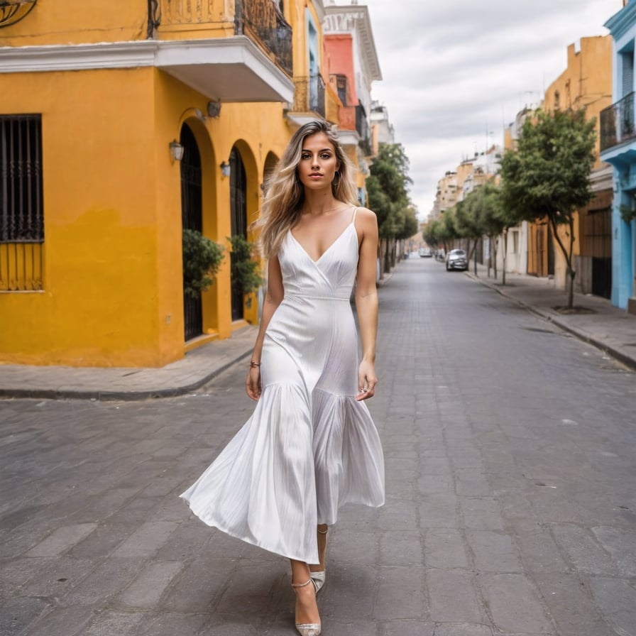 Dynamic urban explorer, bustling streets, graffiti art walls, and streetlights.