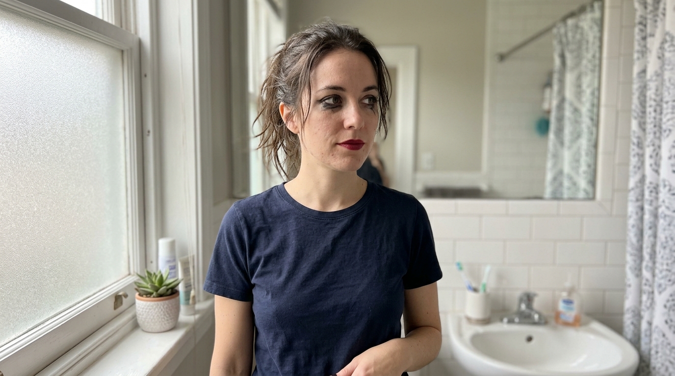 Natural-looking AI Halloween portrait with unretouched facial details