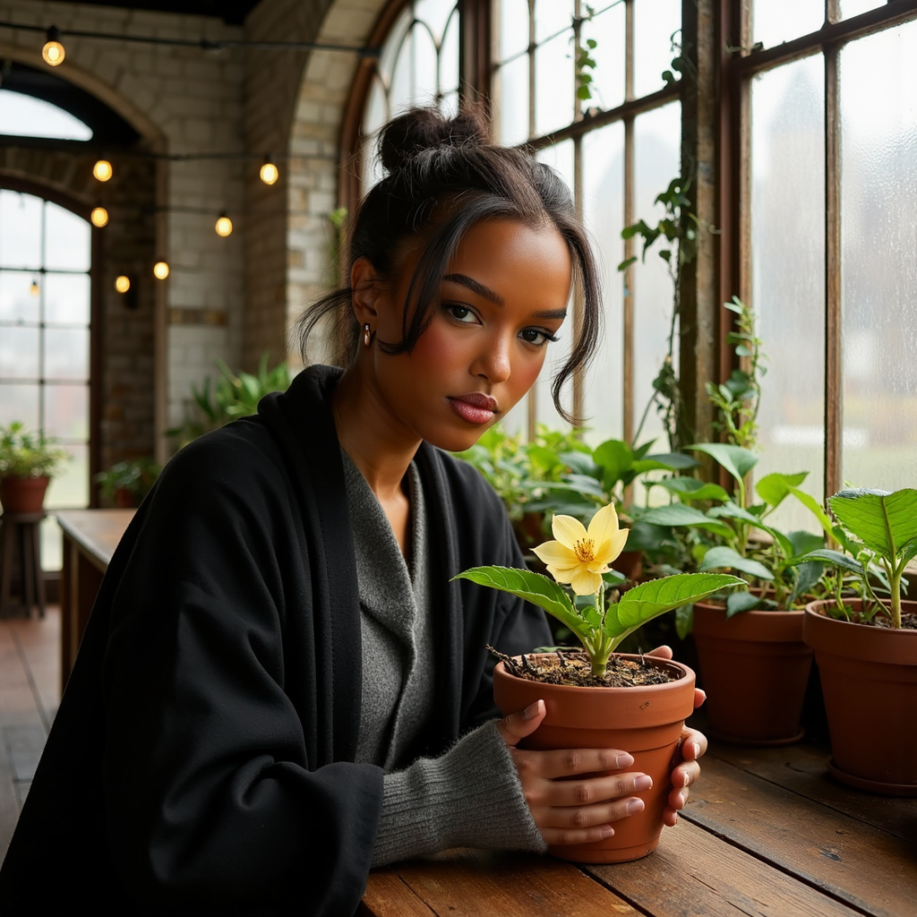 Highly realistic HDR close-up of a 16-year-old female Hogwarts student with warm