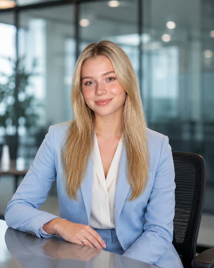 Legal professional AI headshot in a modern office