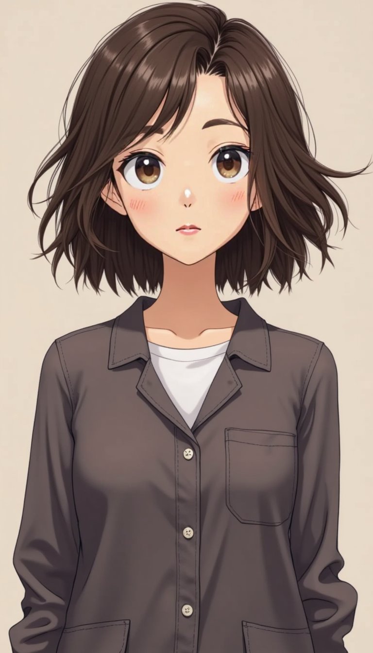A smiliing woman depicted precisely as a character from one of Studio Ghibli's famous scenes, perfectly replicating the original animation style, mood, and details.