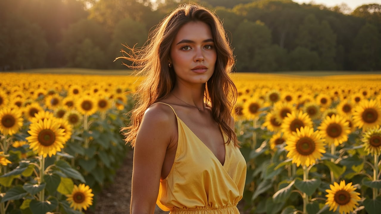 Golden Hour Meadow Glow. AI Image. Nanobanana. AI Photo