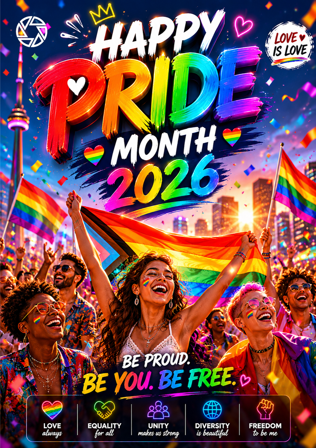 Bold Pride Celebration Poster generated using PhotoGPT