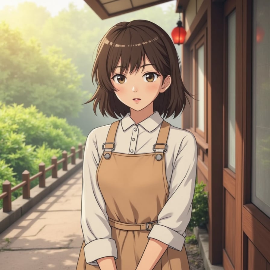 A precise and faithful recreation of a beloved, iconic Studio Ghibli scene prominently featuring a female character, maintaining the authentic visual details, atmosphere, and distinct Ghibli animation style.