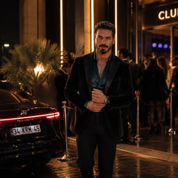 Create nightlife AI images with neon lighting, party energy, rooftop scenes, club visuals, and late-night fashion styling.