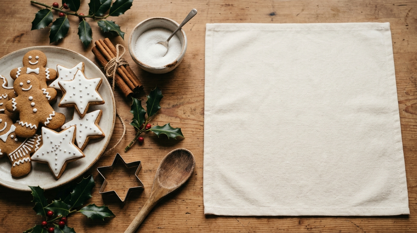 Gingerbread kitchen Christmas card design