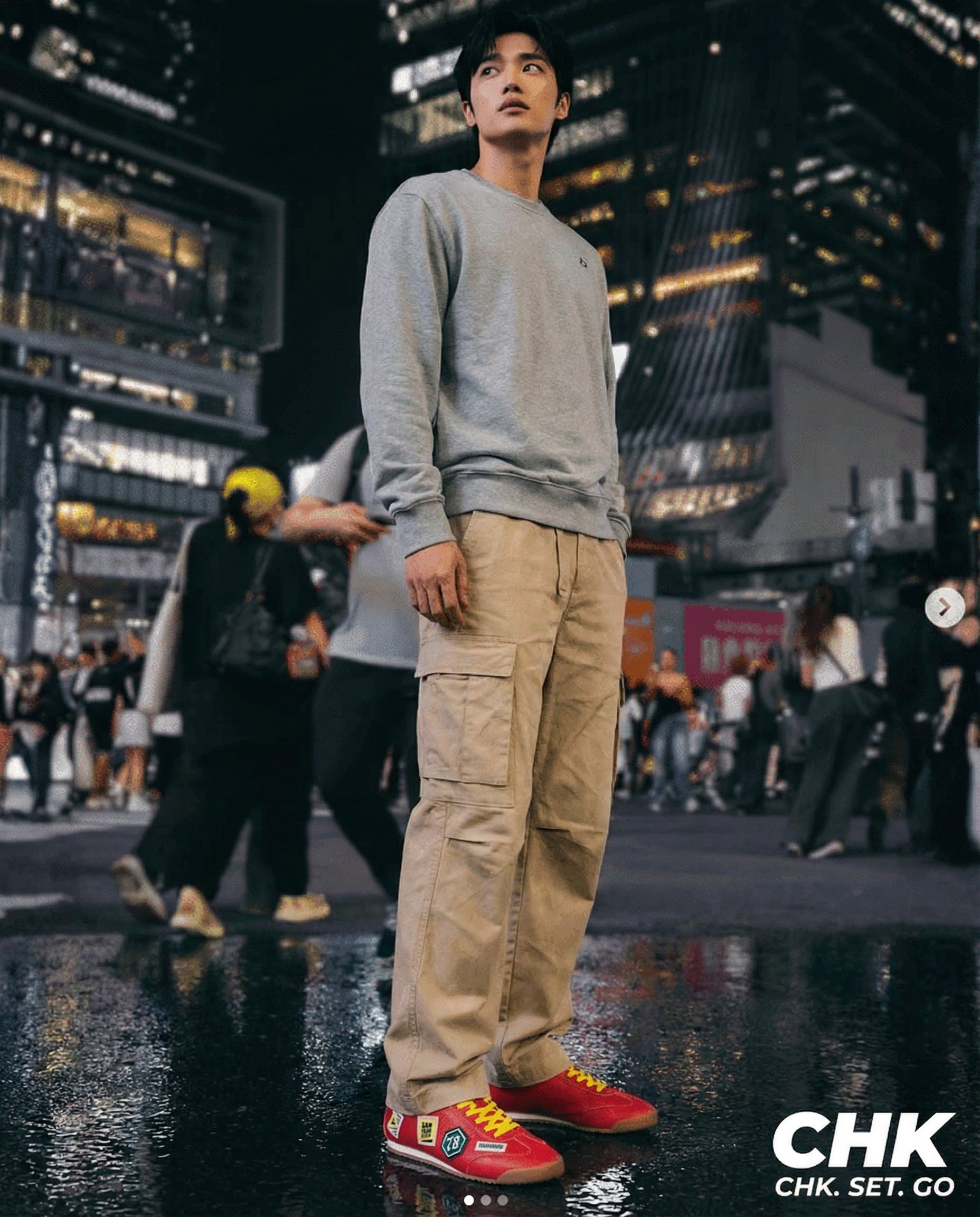 {
  "task_name": "Sneaker Try-On | A>C>B | Match Input B Style Exactly",
  "inputs": {
    "A": "sneaker product photo (single image) — product of truth",
    "B": "brand style reference photo (campaign look) — style of truth",
    "C": "user full body photo — identity of truth"
  },
  "role_map": {
    "priority_order": ["A_product_truth", "C_user_identity", "B_style_truth"],
    "A_product_truth": {
      "description": "Absolute source for sneaker identity. Never redesign.",
      "locks": [
        "shape",
        "proportions",
        "sole_thickness",
        "materials",
        "stitching",
        "colorway",
        "logo_design",
        "logo_placement",
        "logo_orientation",
        "logo_sharpness"
      ],
      "allowed": ["minor lighting adaptation", "minor reflection adaptation"],
      "forbidden": [
        "redesign",
        "logo distortion",
        "brand alteration",
        "blurred or unreadable logos",
        "added text/labels on sneaker"
      ]
    },
    "C_user_identity": {
      "description": "Absolute source for user identity (face + body). Must remain recognizable.",
      "locks": ["face identity", "body proportions", "skin tone"],
      "allowed": [
        "light commercial polish (natural contrast, clean rendering)",
        "minor artifact cleanup"
      ],
      "forbidden": ["face reshaping", "beauty-filter look", "identity drift"]
    },
    "B_style_truth": {
      "description": "Match Input B's visual language as closely as possible while keeping A and C locks.",
      "match_exactly": [
        "lighting direction/intensity",
        "color grading and contrast",
        "environment type and time-of-day",
        "camera angle and framing",
        "lens perspective/distortion level",
        "depth of field / background sharpness",
        "mood/attitude",
        "styling vibe (streetwear campaign)",
        "overall realism level"
      ],
      "do_not_copy": [
        "B person identity",
        "B face",
        "B body type",
        "B exact wardrobe items/branding text"
      ],
      "strength": "strong"
    }
  },
  "objective": {
    "goal": "Generate one 4:5 real commercial campaign photo where the user (C) is wearing the exact sneaker (A), and the entire photo style matches Input B (lighting/camera/environment/color/mood) as closely as possible.",
    "success_criteria": [
      "User remains clearly recognizable as themselves",
      "Sneaker from A is unchanged and logo is perfectly sharp/readable",
      "Photo reads as real commercial photography (no AI composite look)",
      "Sneaker is emphasized, but full outfit still looks good"
    ]
  },
  "composition_rules": {
    "pose": {
      "mode": "match_B_pose_language",
      "requirements": [
        "Adapt the user pose to match B's pose language (angle, attitude, weight shift) while staying natural for the user",
        "Do not replicate B pose 1:1 if incompatible with C anatomy or framing"
      ]
    },
    "clothing": {
      "preserve_user_clothing": true,
      "auto_adjust_only_for_visibility": [
        "pants hem fold/crop to expose sneaker cleanly"
      ],
      "forbidden": [
        "outfit replacement",
        "adding new garments",
        "adding brand logos or text"
      ],
      "style_requirement": "Make the existing outfit look intentional and campaign-ready via lighting, grading, and clean rendering (not wardrobe change)."
    },
    "sneaker_integration": {
      "replace_existing_footwear": true,
      "fit_and_scale": [
        "correct size relative to foot",
        "correct sole thickness per A",
        "correct perspective per B camera"
      ],
      "ground_contact": {
        "must_be_physical": true,
        "includes": ["correct shadow", "weight/pressure realism", "consistent perspective"]
      },
      "visibility": {
        "must_be_visible": true,
        "occlusion_policy": "keep_visible",
        "requirements": [
          "Ensure sneaker is unobstructed and visually readable",
          "Adjust clothing edges only if needed to keep sneaker visible"
        ]
      },
      "emphasis": {
        "priority": "high",
        "methods": [
          "composition frames sneaker clearly",
          "subtle perspective advantage consistent with B",
          "lighting highlights sneaker surfaces without blowing out logos"
        ]
      }
    },
    "camera_and_scene": {
      "source_of_truth": "B",
      "match": [
        "camera height and tilt",
        "framing and subject placement",
        "lens feel (wide vs normal)",
        "background density and bokeh/sharpness",
        "scene scale cues (street depth, signage, steps, pavement, etc.)"
      ]
    }
  },
  "output_settings": {
    "aspect_ratio": "4:5",
    "count": 1,
    "quality": "high",
    "style": "real commercial photography",
    "no_ai_composite_look": true
  },
  "hard_exclusions": [
    "stylized",
    "illustration",
    "cgi look",
    "cartoon",
    "anime",
    "over-smoothing",
    "plastic skin",
    "identity drift",
    "fashion distortion",
    "logo blur",
    "logo deformation",
    "added text or labels",
    "watermarks"
  ],
  "rejection_policy": {
    "reject_if": [
      "feet missing",
      "legs missing",
      "extreme pose that prevents realistic shoe placement",
      "severe blur",
      "feet area heavily occluded"
    ],
    "on_reject_message": "Please upload a full-body photo with clear legs and feet visible, minimal motion blur, and a natural standing or casual pose. Avoid extreme angles and heavy occlusion around the shoes."
  },
  "prompt_template": {
    "instruction": [
      "Use Input A as the only truth for sneaker design and branding. Do not redesign. Keep logos perfectly sharp and readable.",
      "Use Input C as the only truth for the person (face + body). The user must remain recognizable. Allow only light commercial polish; no face reshaping.",
      "Match Input B's style as closely as possible: lighting, environment, camera angle/framing, lens perspective, depth of field, color grading, contrast, and mood.",
      "Replace the user's footwear with the exact sneaker from A. Ensure realistic fit, correct scale, and physical ground contact with accurate shadow and perspective.",
      "Emphasize the sneaker as the main focal point, but keep the full outfit looking good and campaign-ready using B-style lighting and grading (no wardrobe replacement).",
      "Output one 4:5 real commercial streetwear campaign photo. No stylization, no CGI, no added text, no watermarks, no AI composite look."
    ]
  }
}