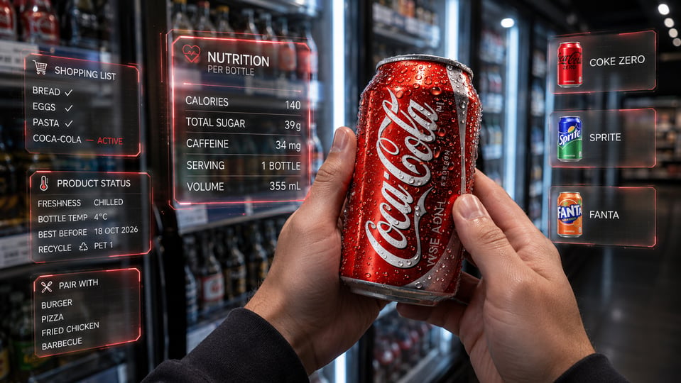 First-person Coca-Cola bottle with an augmented-reality shopping interface