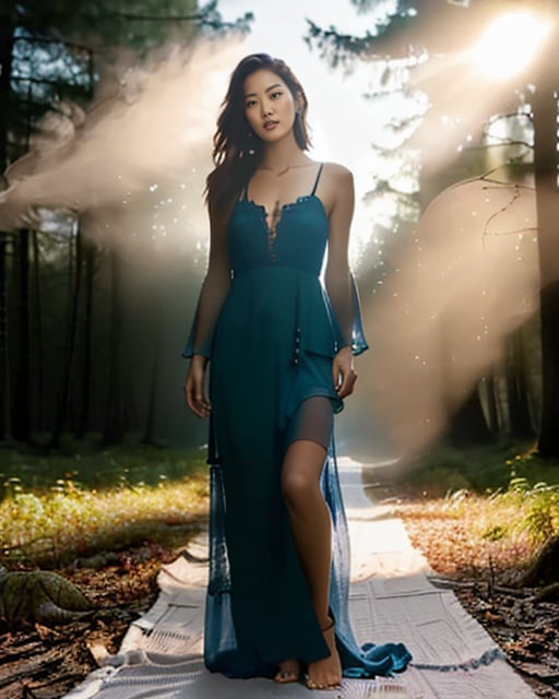 Mysterious twilight figure, silhouetted against a vivid dusk skyline.