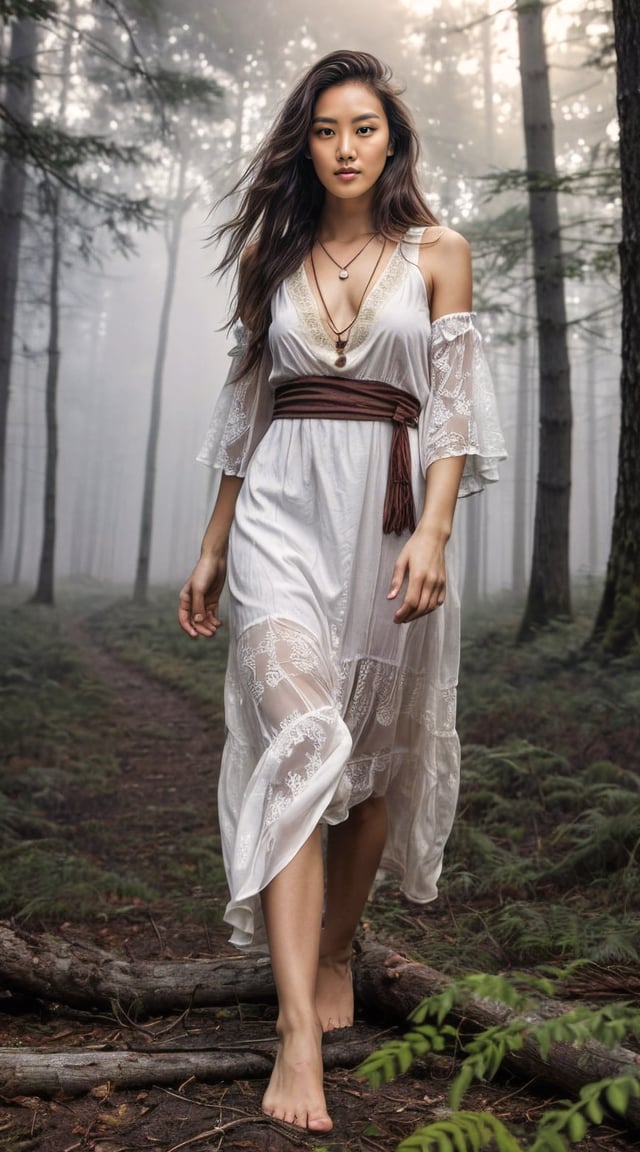 Mysterious twilight figure, silhouetted against a vivid dusk skyline.