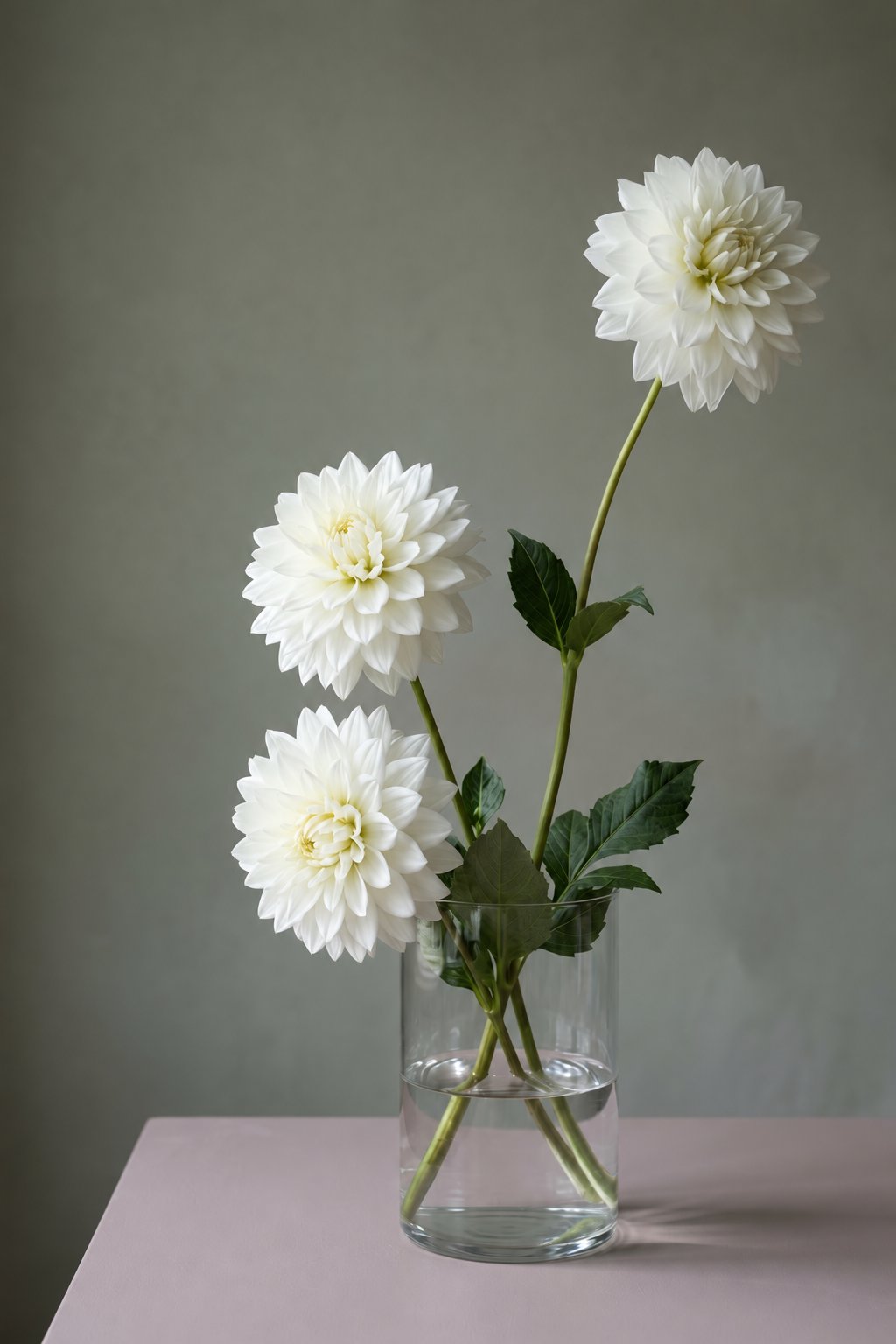 A bouquet of white flowers in a glass
vase