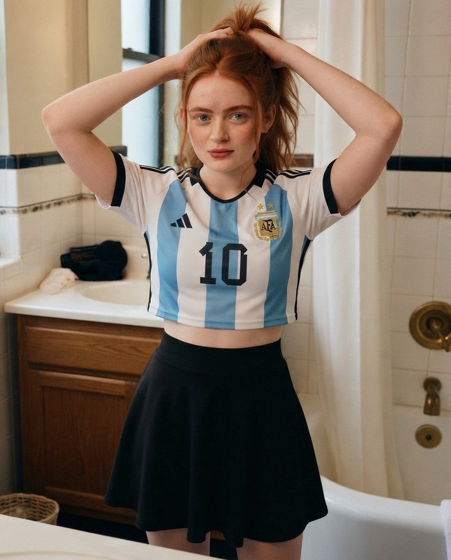 Use the first image as the main subject and the second image as the clothing reference. Replace only the subject's outfit with the exact clothes from the reference image. Preserve the person's face, body shape, hairstyle, skin tone, pose, expression, lighting, and background. Keep the clothing details identical (fabric, color, pattern, fit, sleeves, neckline, accessories attached to the outfit). Make it photorealistic with natural folds, shadows, and accurate fitting.