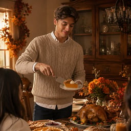 Create Thanksgiving AI images with festive table scenes, seasonal styling, warm family visuals, and holiday campaign-ready content.