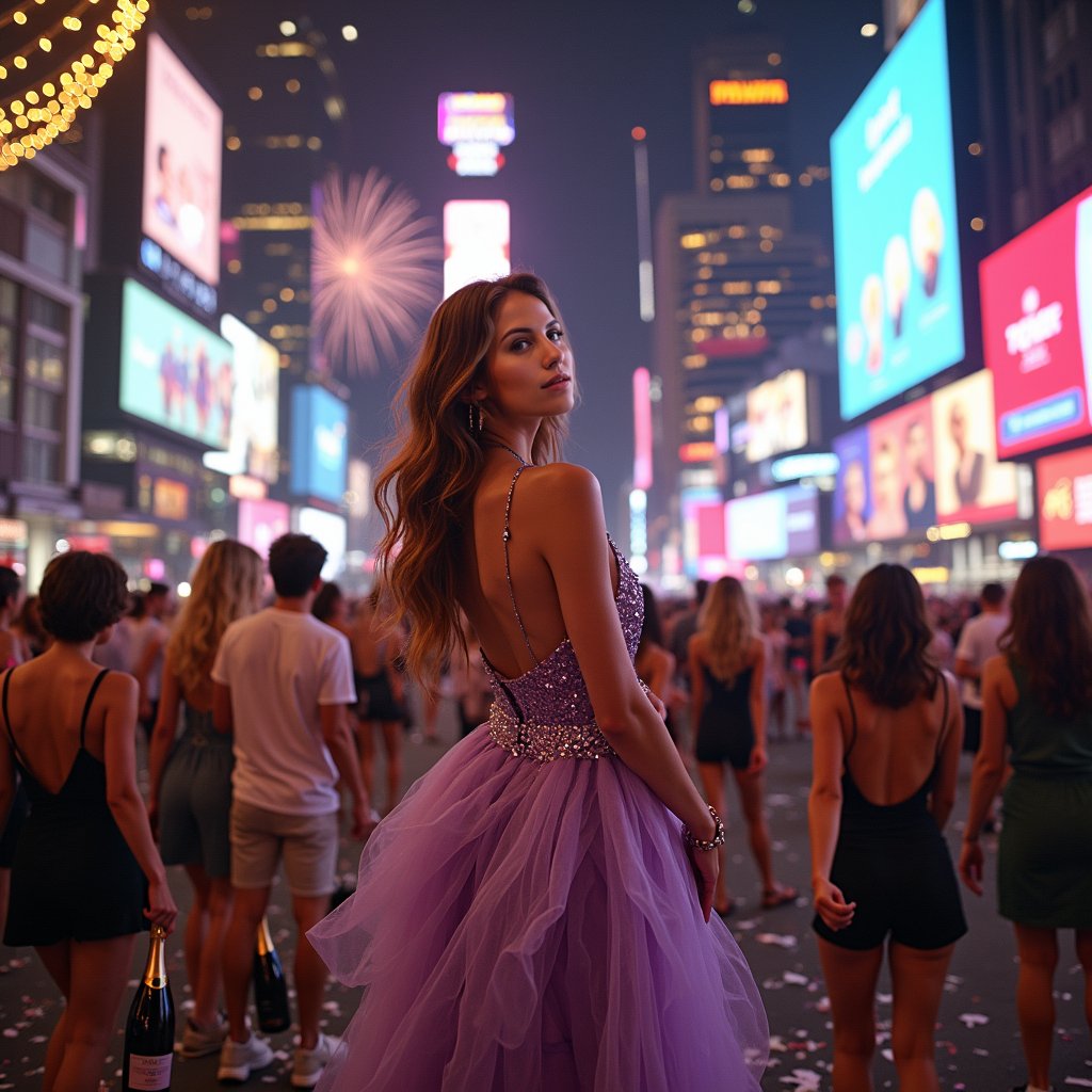 woman wearing lavender