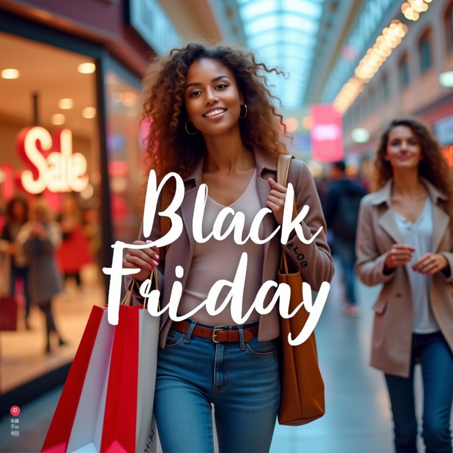 A collage of different shopping-themed images with a bold, eye-catching sale graphic overlay, including a blurred Victoria's Secret store background and a 'Sale' sign
