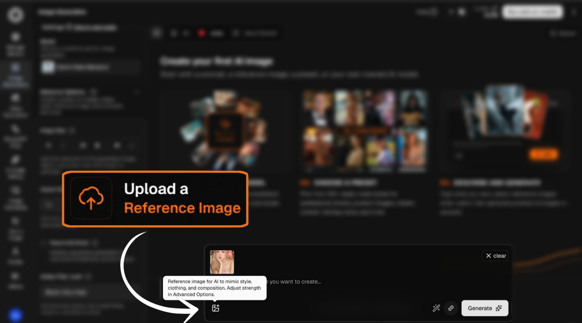 Upload a reference photo in PhotoGPT