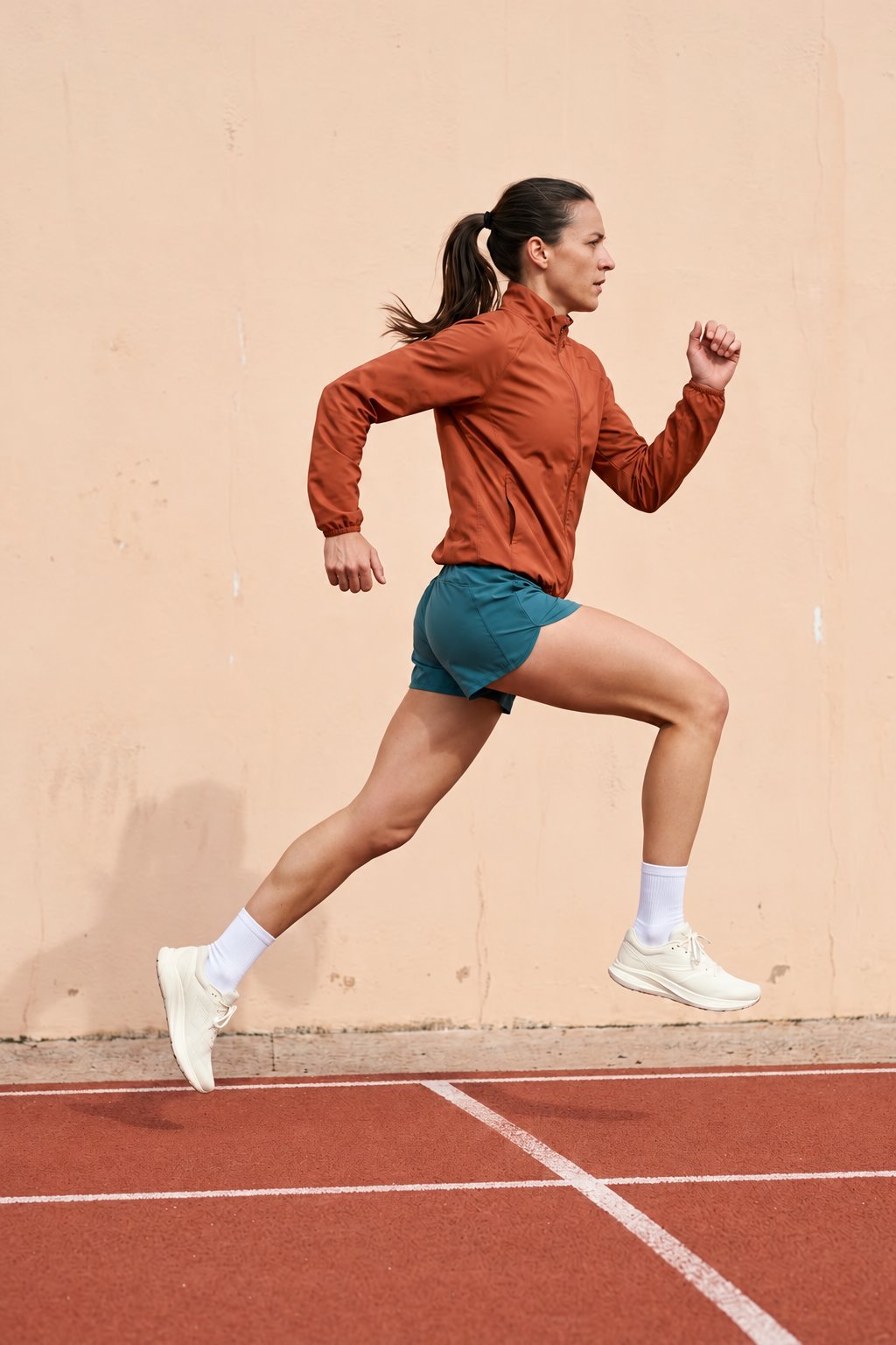Full-body photograph of a runner
mid-stride