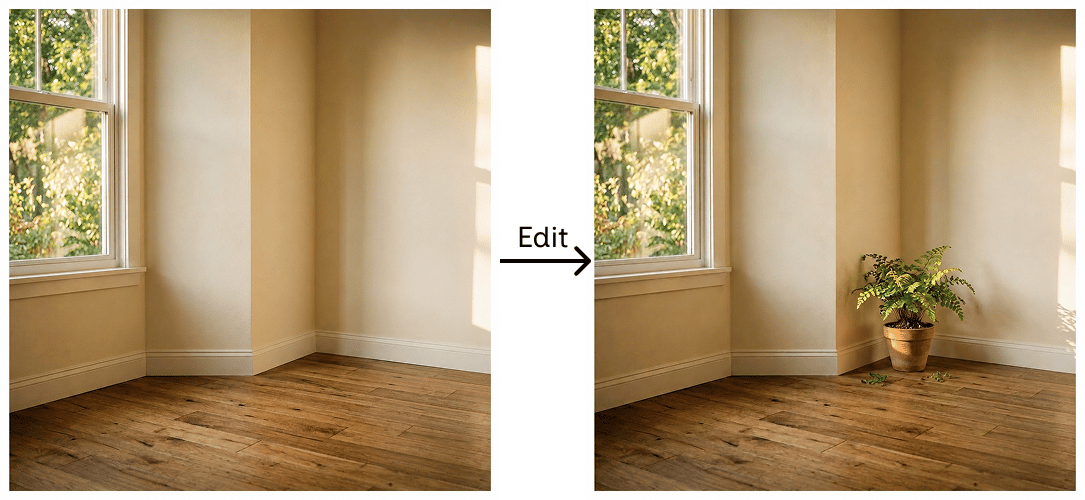 Add a small potted fern to this empty corner