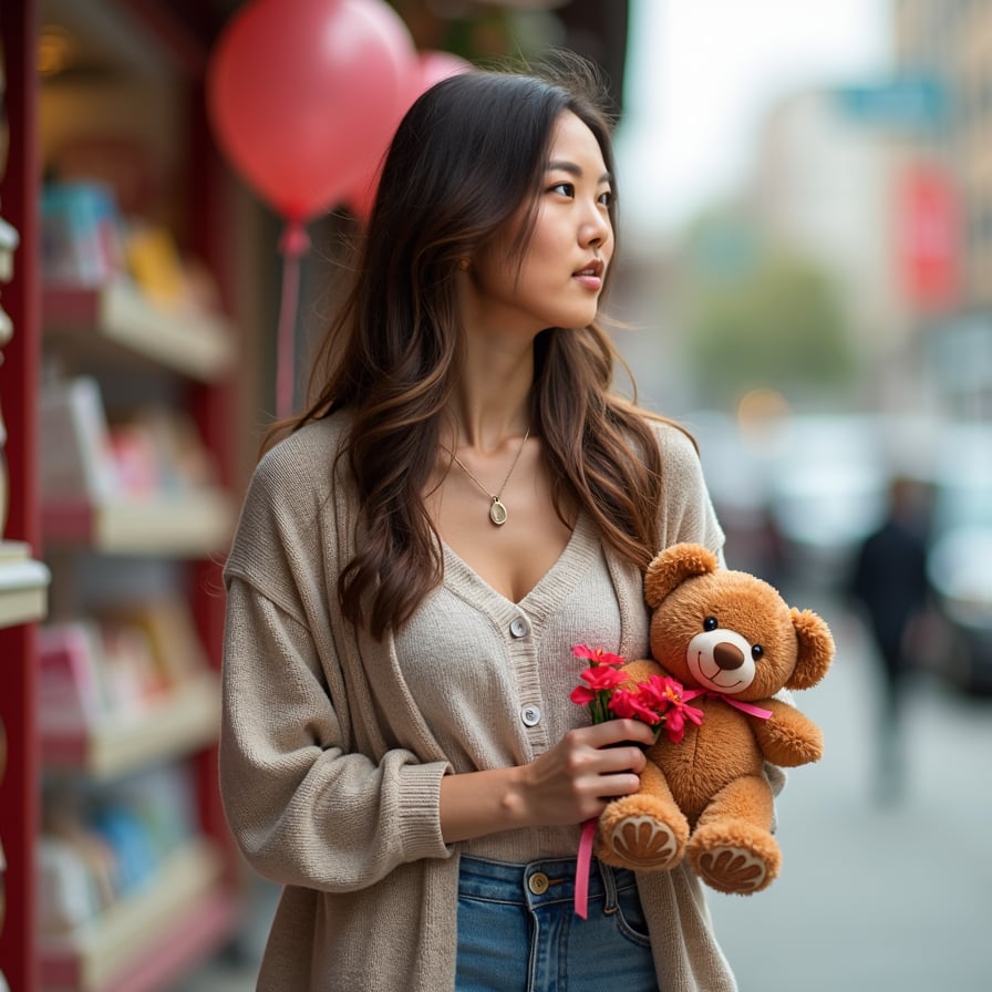You're walking out of a store with an adorable teddy bear in your hands, imagining how it will remind him of you every time he sees it