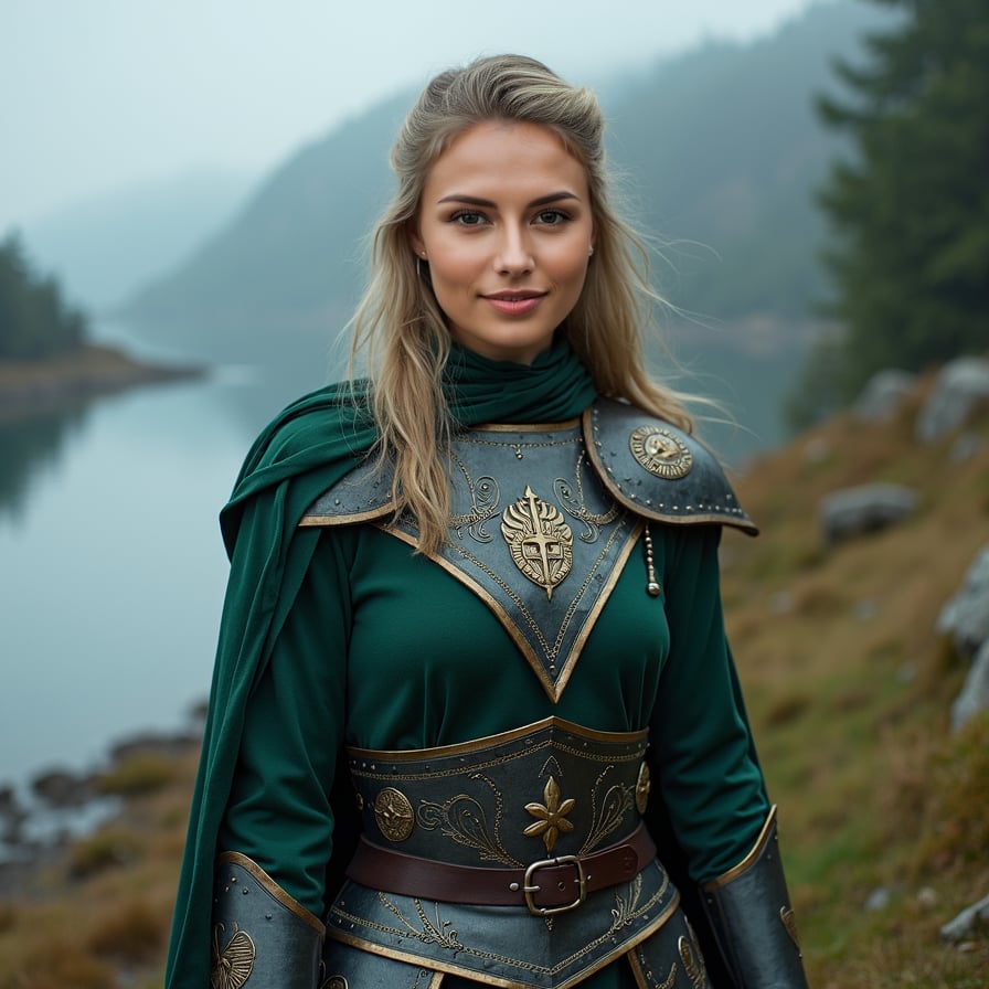 woman in green outfit